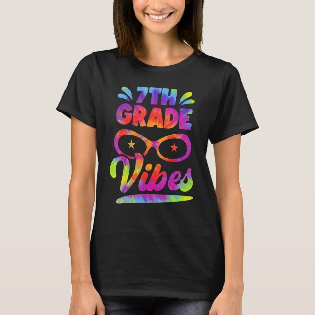 Back to school Lärare Student 7:e Klass Vibes T Shirt (Framsida)