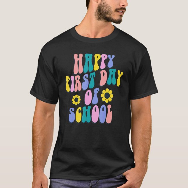 Back to school Lärare Student Lycklig T Shirt (Framsida)