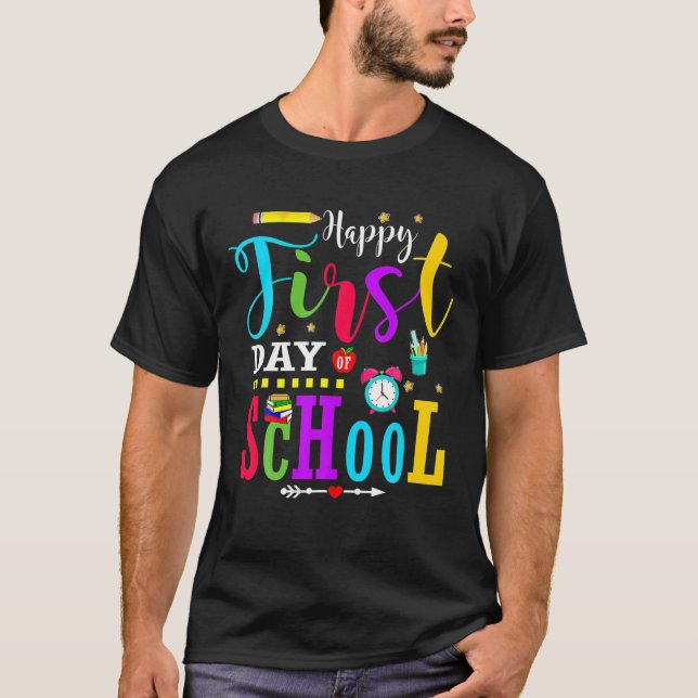 Back to school Lärare Student Lycklig T Shirt (Framsida)