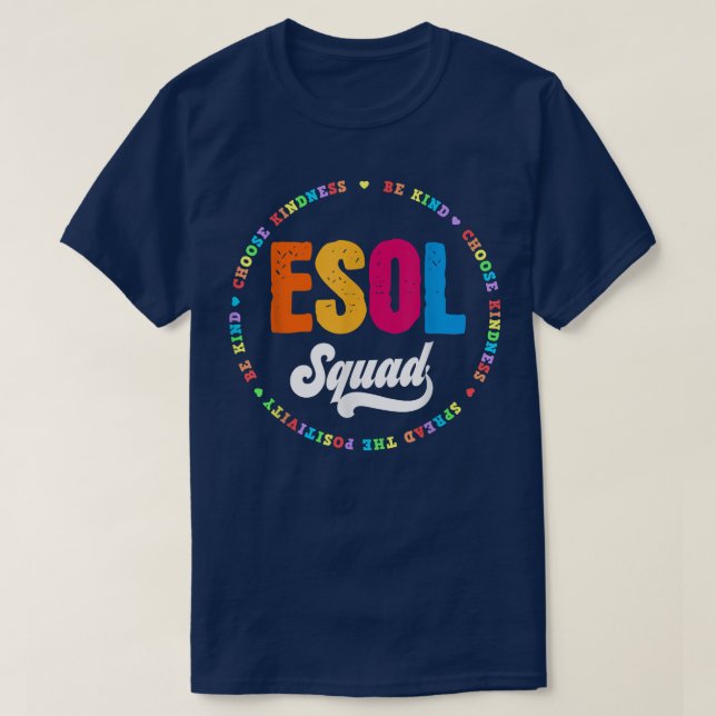 Back to school-lärare Studenter Cute ESOL Square T Shirt (Design framsida)