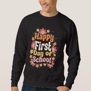 Back to school-läraren småbarn Lycklig Lång Ärmad Tröja