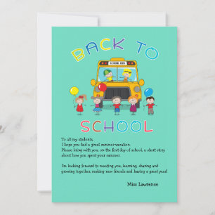 Back to school Lärares isbrytare Notecard Inbjudningar