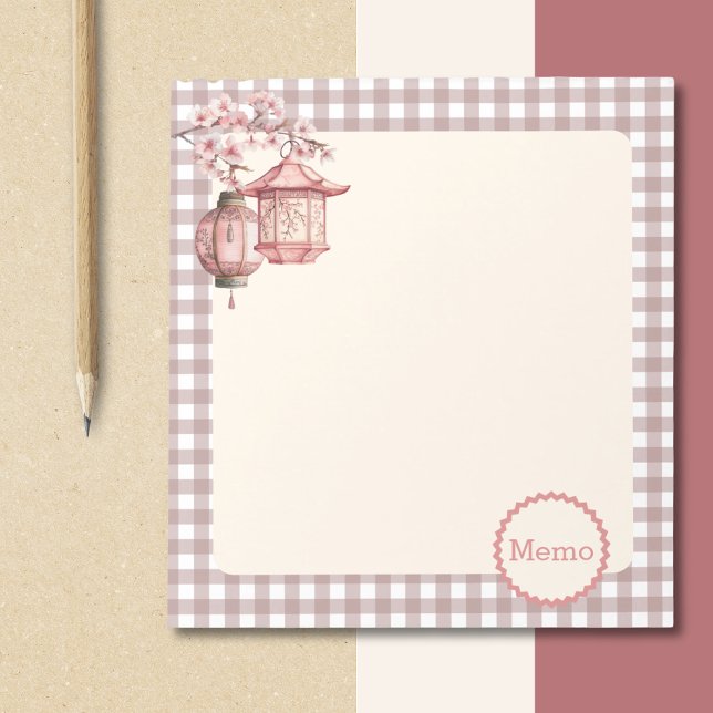Back to school Lärarklassrum Anteckningsblock (Back to School Memo Japanese Style Lanterns Notepad)