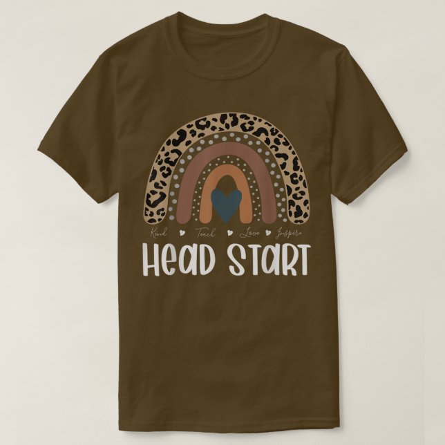 Back to school Lärartorg, leopard Rainbow Head T Shirt (Design framsida)