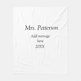 Back to school-läraruppskattning, tillägg till års fleecefilt