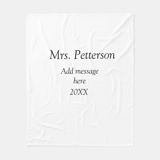 Back to school-läraruppskattning, tillägg till års fleecefilt (Framsidan)