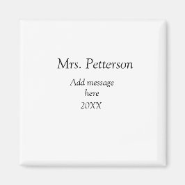 Back to school-läraruppskattning, tillägg till års magnet