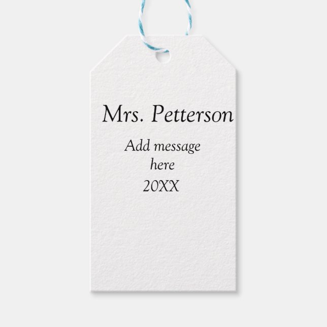 Back to school-läraruppskattning, tillägg till års presentetikett (Framsidan)