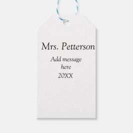 Back to school-läraruppskattning, tillägg till års presentetikett