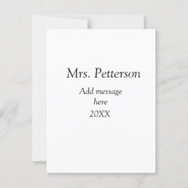 Back to school-läraruppskattning, tillägg till års vykort