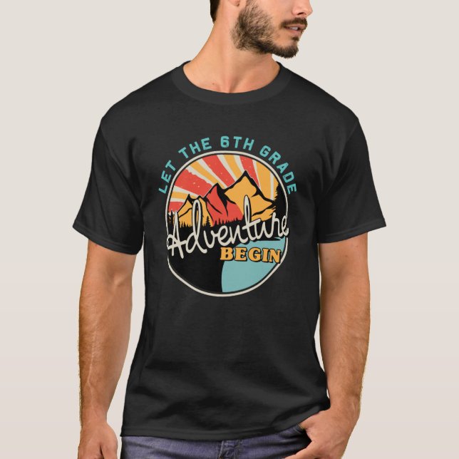 Back to school Låt 6e Klass Äventyr börja T Shirt (Framsida)