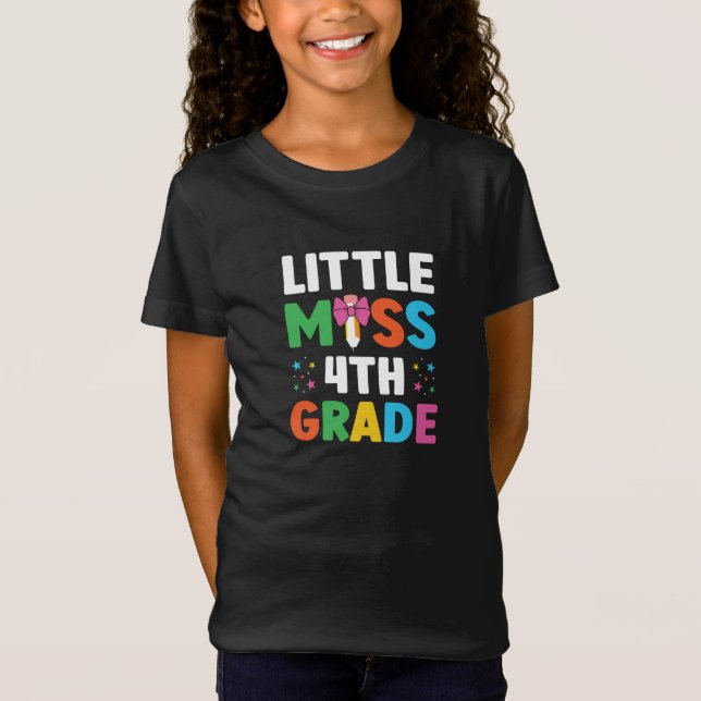 Back to school Little Miss 4th Klass T Shirt (Framsida)