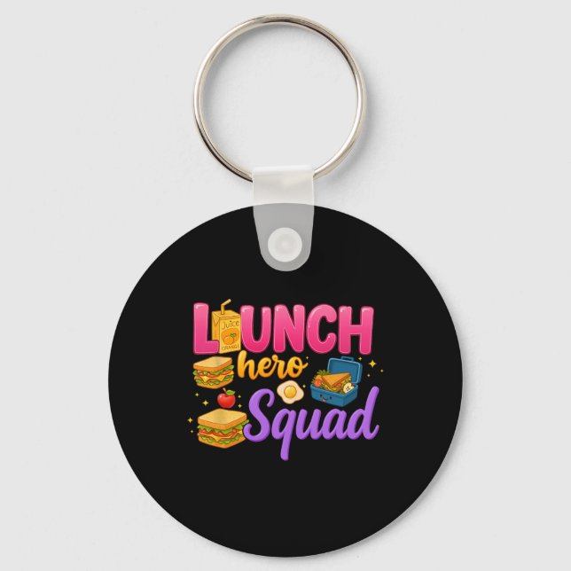 Back To School Lunch Lady Squad Lunch Hero Squad P Nyckelring (Framsida)