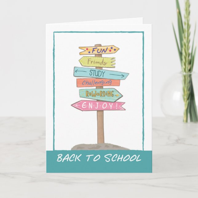 Back to school Lycka till Signs Kort (Framsida)