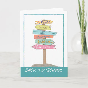 Back to school Lycka till Signs Kort