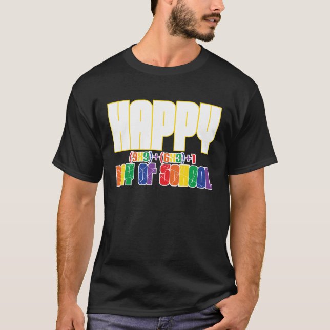 Back to school Lycklig 100 dagar Math Geek T Shirt (Framsida)