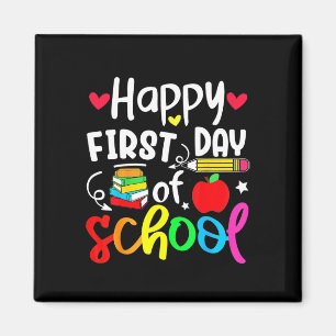 Back to school Lycklig första skoldagen Student t Magnet