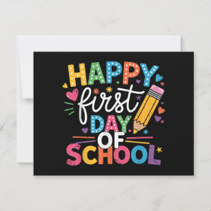 Back to school Lycklig första skollärardagen B Tack Kort
