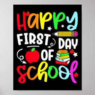 Back to school Lycklig första skollärardagen Poster