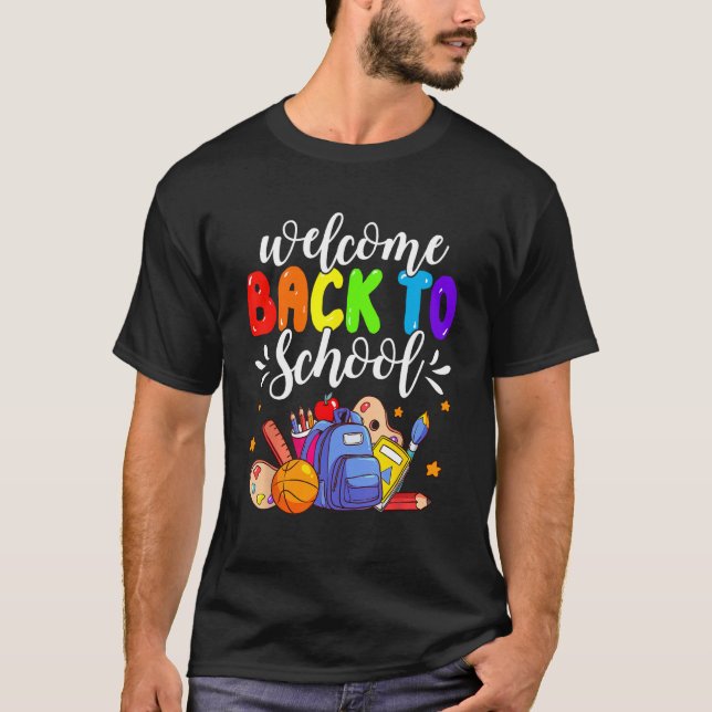 Back to school Lycklig första skollärardagen T Shirt (Framsida)