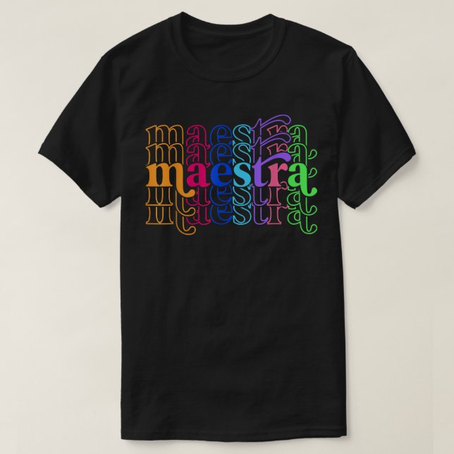 Back to school Maestra Cute Funny Spanska lärare T Shirt (Design framsida)