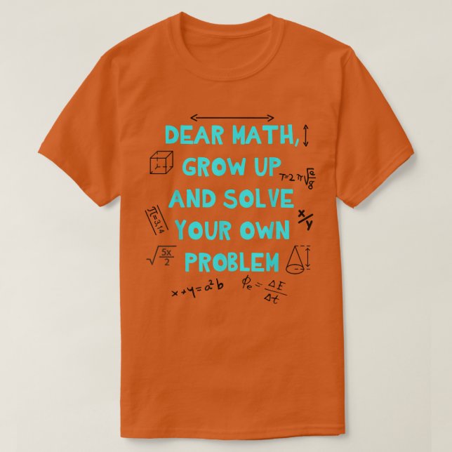Back to school Math Quote for Girls Boys Tonåringa T Shirt (Design framsida)