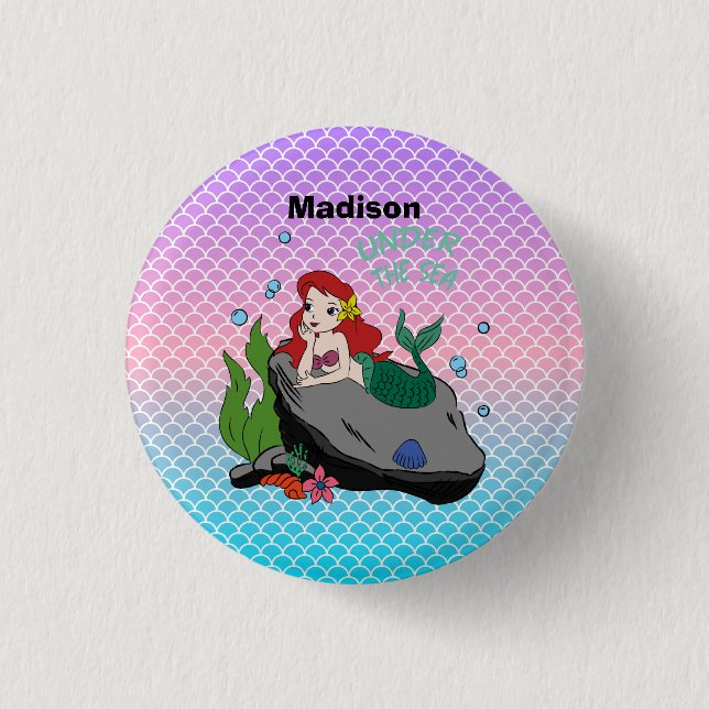 Back to school med sjöjungfruar och hav knapp (Framsida)