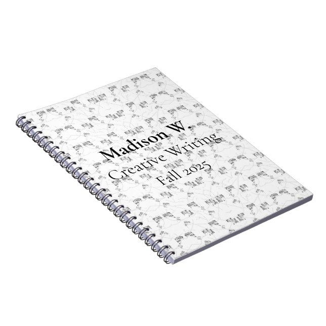 Back-to-School Minimal Line Pattern | Summer Anteckningsbok (Högra Sidan)