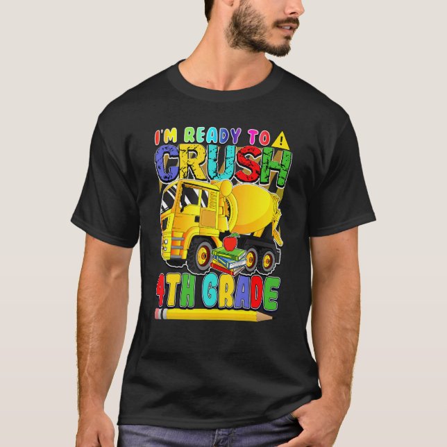 Back to school Mixer Lastbil-Redo för att krossa 4 T Shirt (Framsida)
