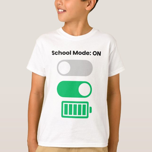  Back to School Mode ON Fun Kids T-Shirt (Framsida)