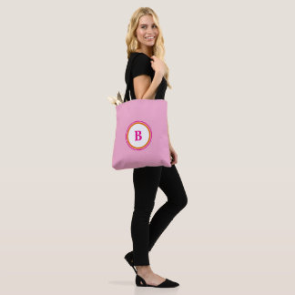 BACK TO SCHOOL moderna inledande monogram rosa ora Tygkasse