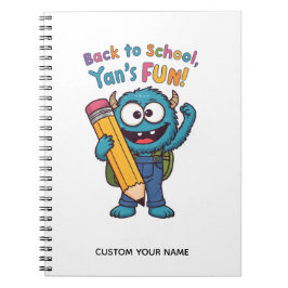 Back to School Monster | Cute Blue Creature  Anteckningsbok