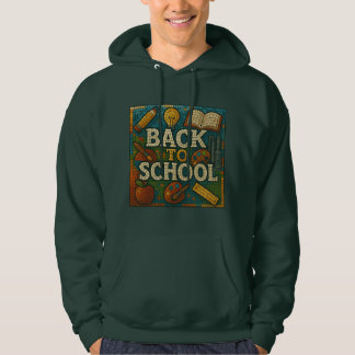 Back to school-mosaic stil hoodie