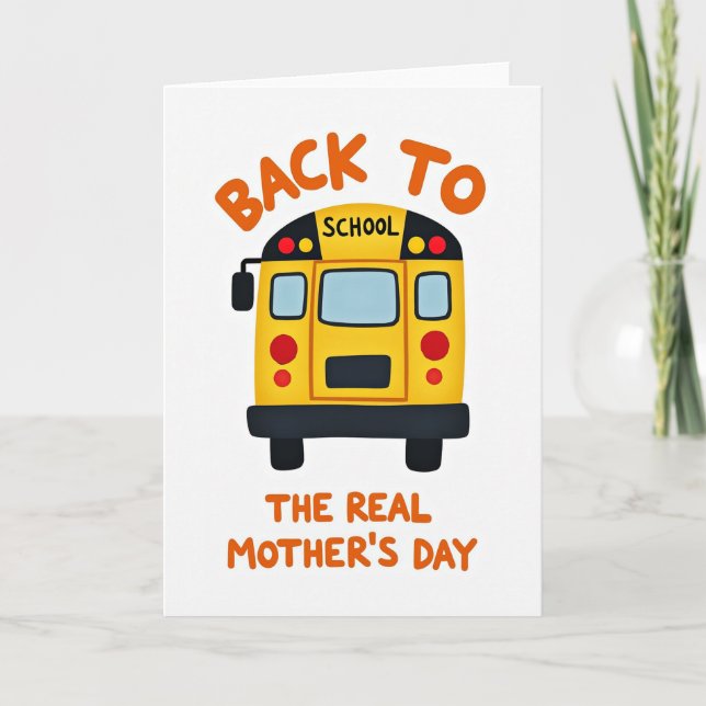 Back To School Mothers Day Card Kort (Framsida)
