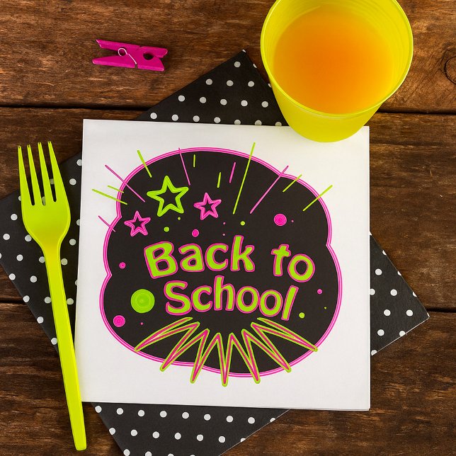 Back to school Neon Pop Art Bright Classroom Pappersservett (Skapare uppladdad)