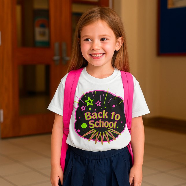 Back to school Neon Pop Art Bright Classroom T Shirt (Skapare uppladdad)