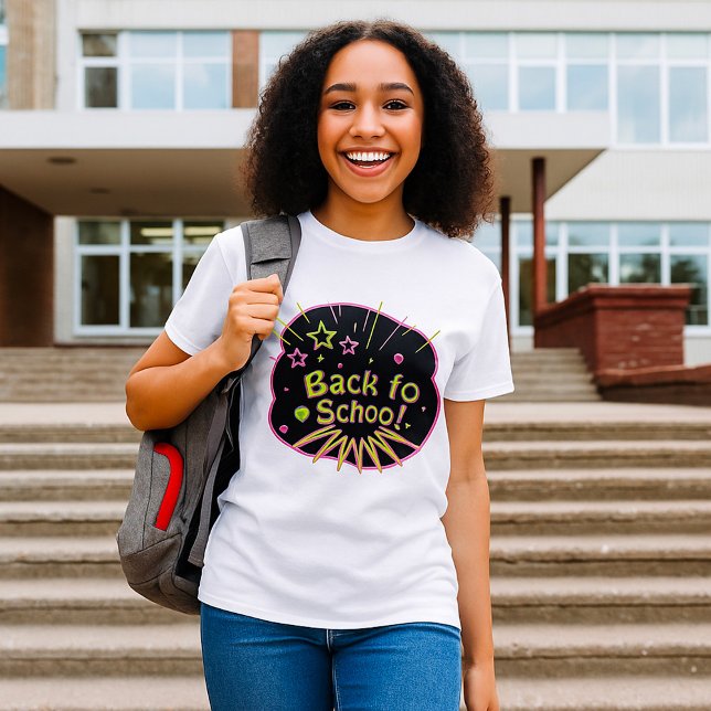 Back to school Neon Pop Art Bright Classroom T Shirt (Skapare uppladdad)