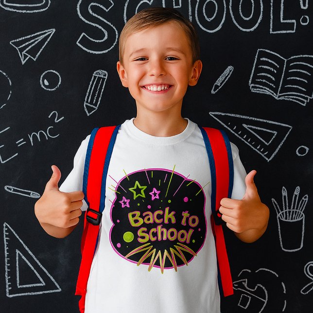 Back to school Neon Pop Art Bright Classroom T Shirt (Skapare uppladdad)