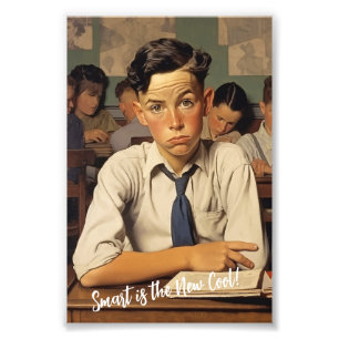 Back to school Norman Rockwell teckning stil Fototryck