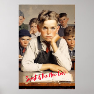 Back to school Norman Rockwell teckning stil Poster
