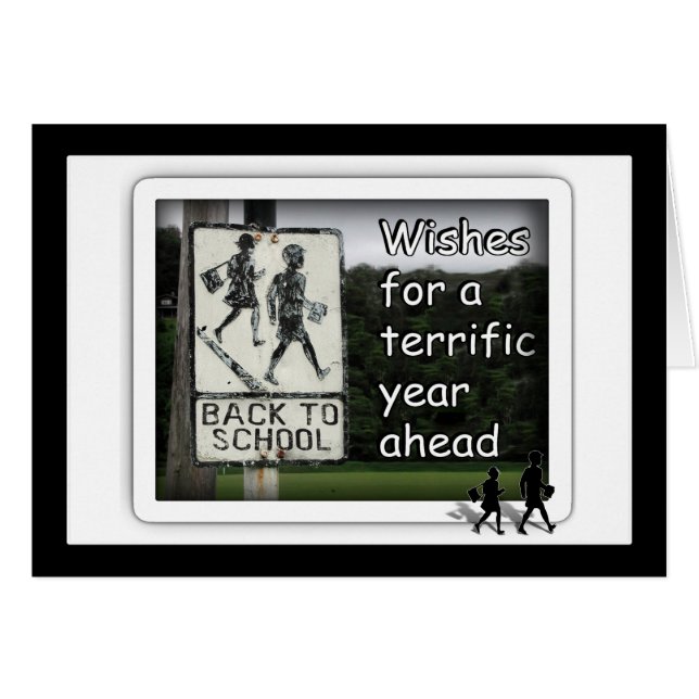 Back to school Önskemål under ett Underbart år Hälsningskort (Framsidan Horizontal)