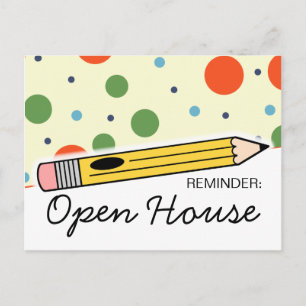back to school Open House/Orientering Postcard Vykort