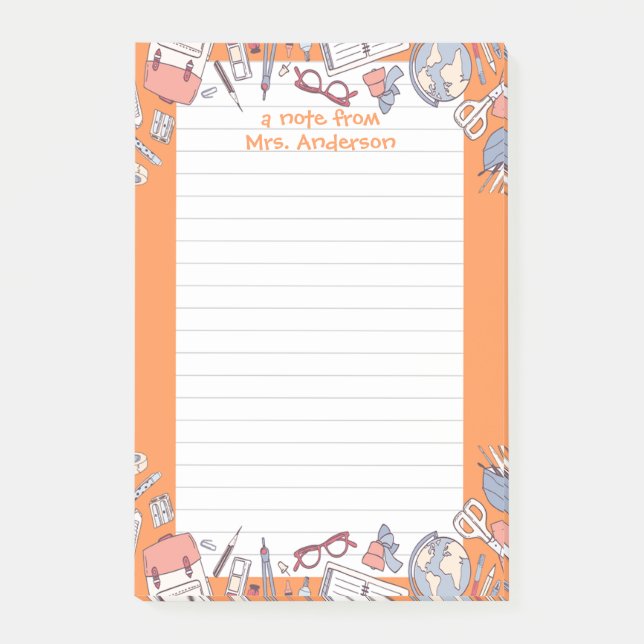 Back to school Orange Post-it Block (Framsida)