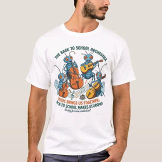 Back to School Orchestra Cute Ants Music Ensemble T Shirt