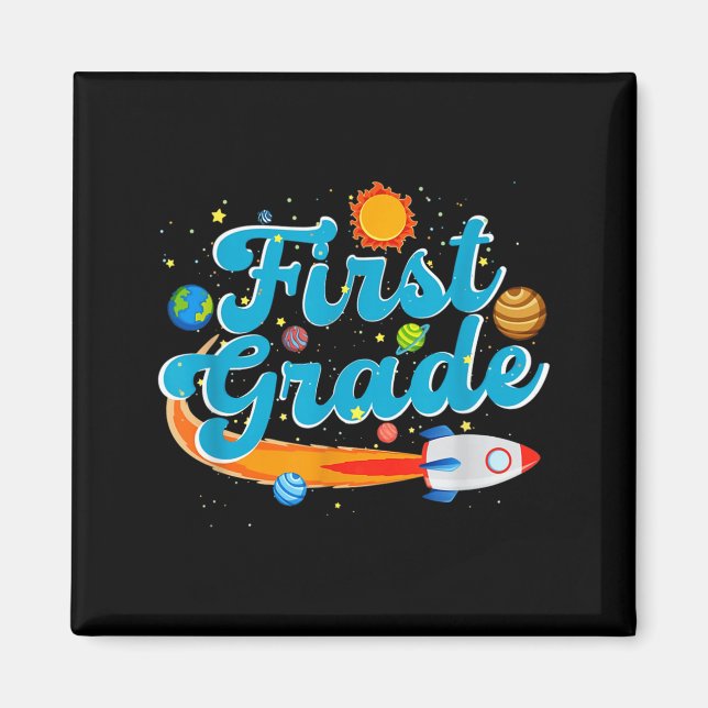 Back to school outer space teacher first grade magnet (Framsidan)