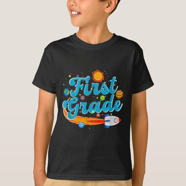 Back to school outer space teacher first grade t shirt (Framsida)