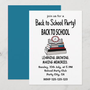 Back to school Party Firande Back to school Inbjudningar