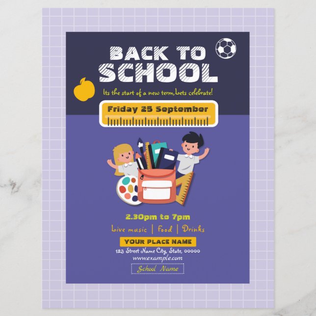 Back to school Party Flyer (Framsida)
