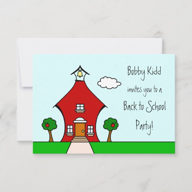 Back to school Party Inbjudan (Framsida)