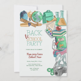 Back to school party inbjudningar